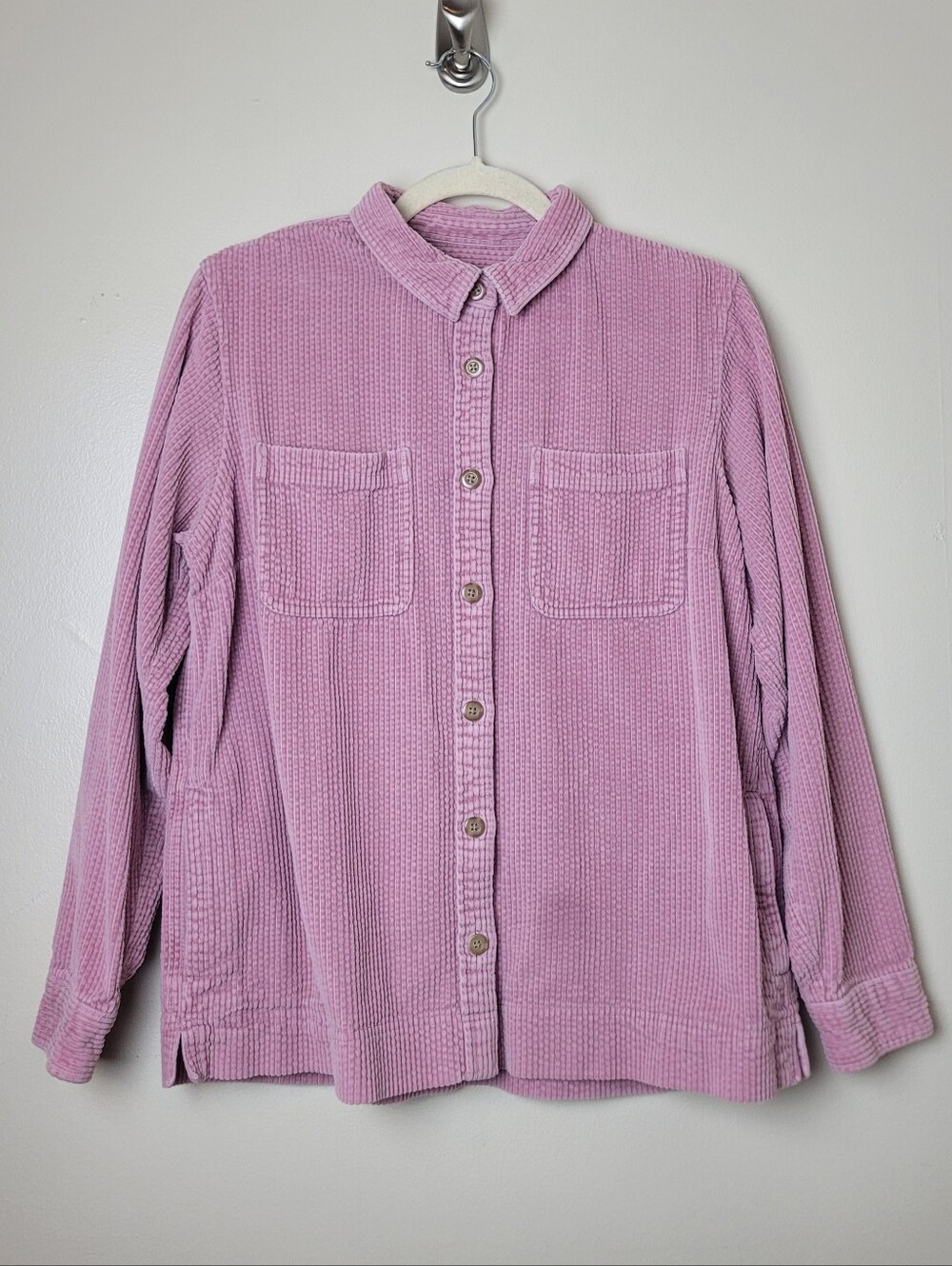 L.L. Bean Pink Corduroy Button Up Shirt